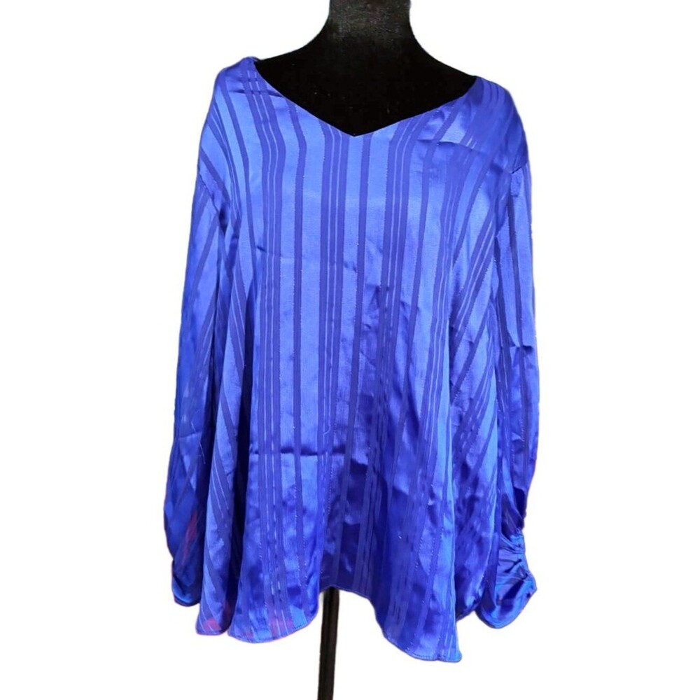 Cato Blue Striped Tonal Blouse